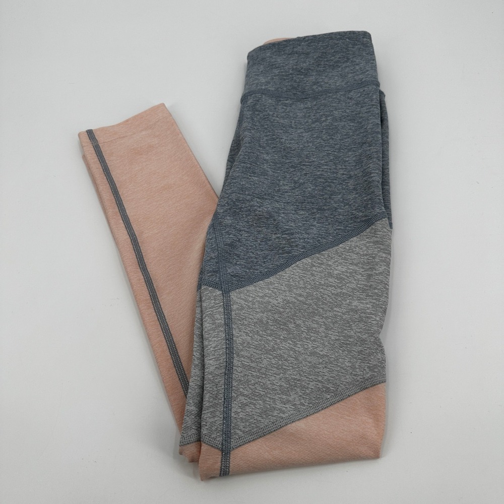Outdoor Voices TechSweat Colorblock Leggings Grey Peach XS High Rise Full Length